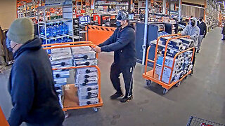 Home Depot Shoplifters Try To Escape From Police! Suspects Crash Into Creek Trying To Escape!