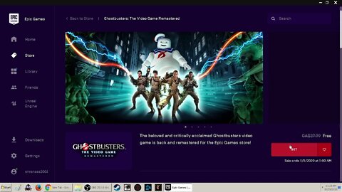2020 Ghostbusters Remastered free on epic store