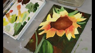 Super-fast Sunflower Painting in Acrylics: Easy for Beginners