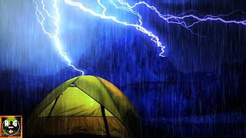 Heavy Stormy Night with Downpour Rain On Tent and Violent Thunderstorm Sounds to Sleep Instantly