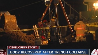 Crews recover man's body from collapsed trench