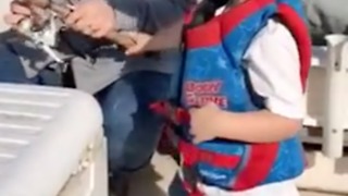Toddler catches TWO Rockfish on one lure...Incredible!