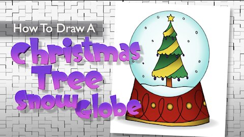 How to Draw a Christmas Tree Snow Globe🎅Christmas🎄Winter🎄❄️🎅Easy 🎅 Step by Step🎄FrazierTales❄️