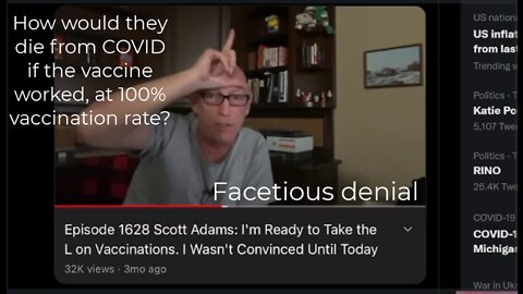 Scott Adams Is STILL In Full Denial That He Ever Promoted The Vaccine!