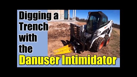 Digging Trench with Stump Bucket ● Danuser Intimidator ● Bobcat S570 Skid Steer ✅
