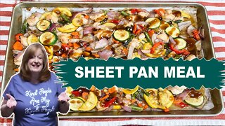 SHEET PAN HONEY GARLIC CHICKEN, Making Dishes Skinny, CATHERINE'S PLATES Easy Weeknight Meal
