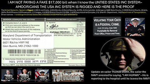 I AM NOT PAYING $17,000 TO THE USA INC PEDO WHEN I KNOW HOW THE USA INC SYSTEM IS RIGGED - SEE HOW