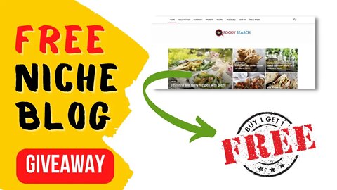 FREE Food Recipe Niche Blog for just 1 min of your time | Niche Blog Giveaway