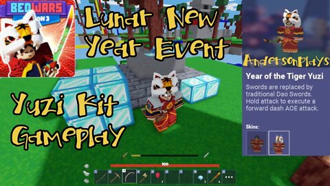 AndersonPlays Roblox BedWars 🐯 [LUNAR NEW YEAR!] - Yuzi Kit First Gameplay