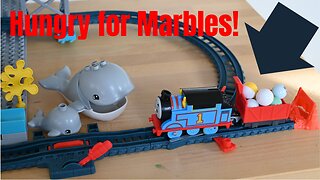 Marble run build with a hungry whale and Thomas the train