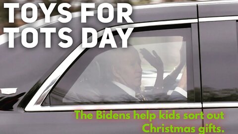 Biden goes to help the kids at Toys for Tots and I take you around all the Christmas trees again.