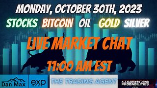 Live Market Chat for Monday, October 30th, 2023 for #Stocks #Oil #Bitcoin #Gold and #Silver