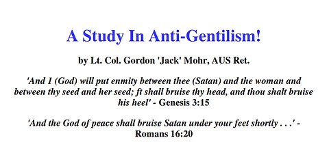 A Study In Anti-Gentilism by Lt Col Gordon Jack Mohr AUS Ret +