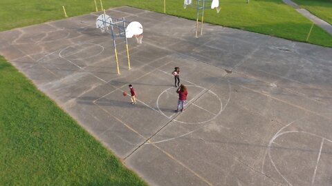 Blasian Babies Family Practice Basketball At Neighborhood School