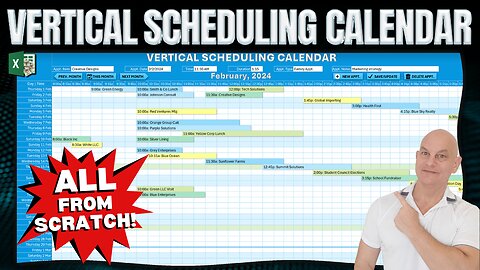 How To Create A Vertical Scheduling Calendar In Excel FROM SCRATCH + FREE TEMPLATE