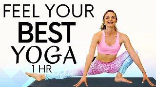 Beginners Yoga Flexibility, Build Strength & Burn Calories | 1 Hour with Chelsey Jones