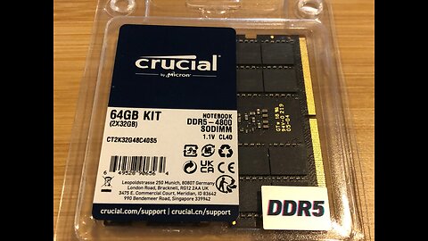 Look @ UnBoXing Crucial 64GB DDR5 4800 MHz SO-DIMM Memory Kit 2 x 32GB Upgrade for Alienware x17 R2