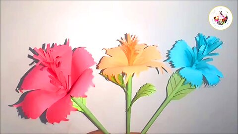 How to Make Pretty Paper Hibiscus Flowers, Paper Cutting, Simple DIY, Paper Crafts for Anyone
