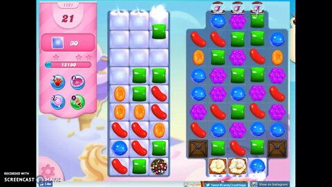 Candy Crush Level 1121 Audio Talkthrough, 1 Star 0 Boosters