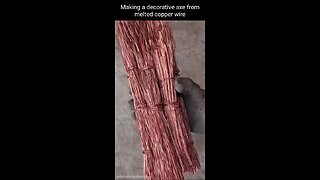 Making a decorative axe from malted copper wire