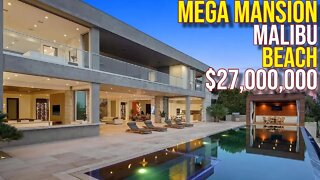 Touring $27,000,000 Malibu Beach Mega Mansion