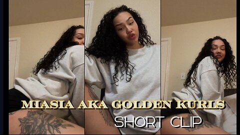 Miasia aka Golden Kurls Twerking in booty shorts on the bed [Short Clip]