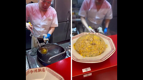 Japanese chef cooking fried rice