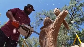 Positively 23ABC: Kansas City man turns damaged trees into art