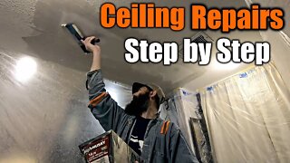 Perfect Ceiling Repairs | Step By Step | THE HANDYMAN |