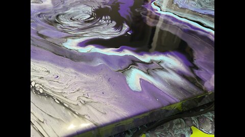 Breathtaking double straight pour ~ #moody #hopeful #acrylicpouring