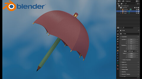 Modeling an umbrella with a pencil in blender #13
