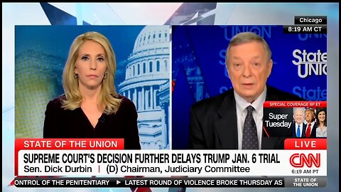 Dem Sen Durbin PANICS Over SCOTUS Possibly Delaying Trump Trials Until After Election