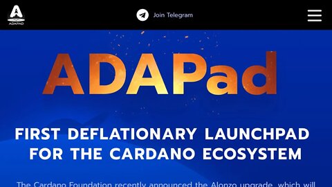 Adapad - A IDO Launchpad For Cardano Projects That Pays You $ADA. Won’t $ADAPAD 1000X? Whitelisted?