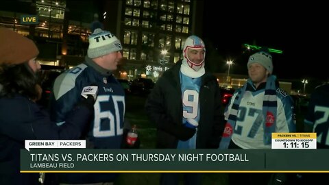 Tailgaters prepare for cold ahead of Packers and Titans game