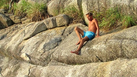 Climbing up was easy, but down..., Koh Phangan, Thailand