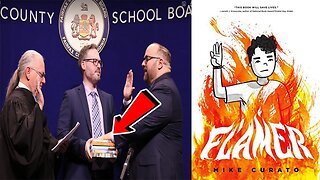 WOKE Democrat elected to School Board takes the oath on BANNED P**NOGRAPHIC BOOKS!