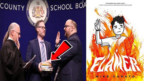 WOKE Democrat elected to School Board takes the oath on BANNED P**NOGRAPHIC BOOKS!