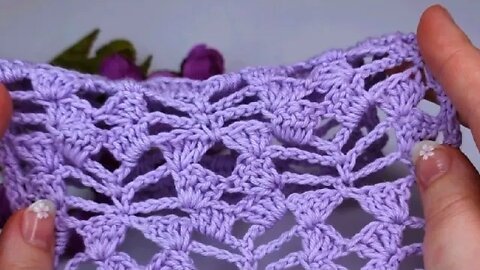 How to crochet lace scarf stitch tutorial by marifu6a