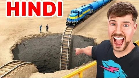 Train Vs Giant Pit || #MRBEAST
