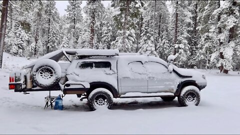 Back To Living In My Truck: 2-Day Snowstorm (late season) In Northern Arizona - Nice Accumulation!