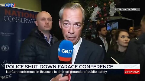 Brussels, Belgium| Keynote Speaker Nigel Farage is Shut down by Police at NatCon