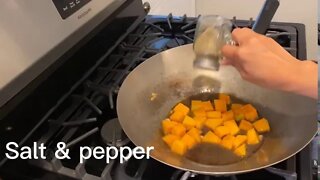 Making Vegan stir fry squash