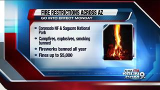 New fire restrictions in place Monday