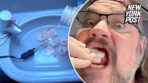 Guy makes Garlic Shrimp in the bathroom on a plane