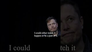 Elon Musk Quote - I could either watch it happen...