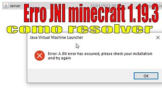 Como corrigir ERRO JNI minecraft 1.19.3 java