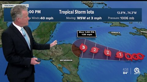 Tropical Storm Iota forms in the Caribbean Sea