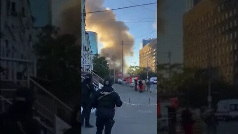 The moment of the drone attack on the Ukrenergo (Укрэнерго) building