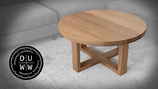 Making a modern round coffee table from rough old timber