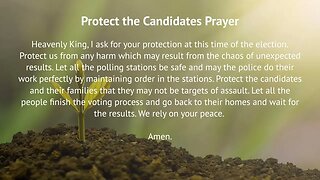Protect the Candidates Prayer (Prayer for Election)